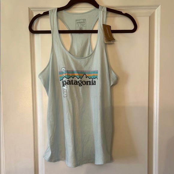 Patagonia NWT Pastel P-6 Logo Organic Cotton High Neck Tank Top - Picture 2 of 4